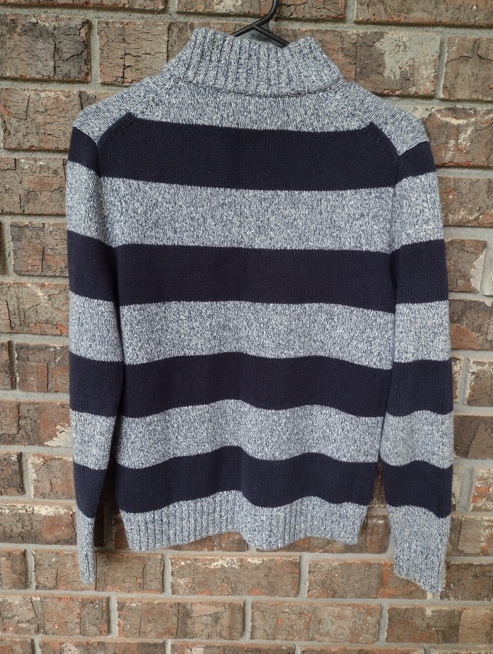 Polo Ralph Lauren Sweater Boys L(14-16) Blue Gray Pull Over Striped Red Pony - Picture 6 of 10